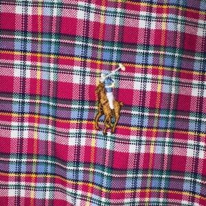 Ralph Lauren Men's Red Plaid Button Down Shirt